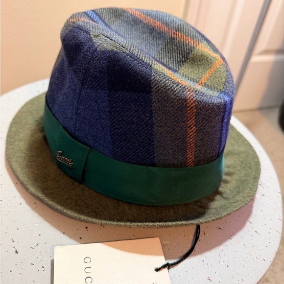 Gucci Other - Gucci Blue and Green Plaid Hat
